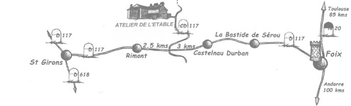 Plan d'acc&egrave;s &agrave; l'Atelier de l'&Eacute;table
